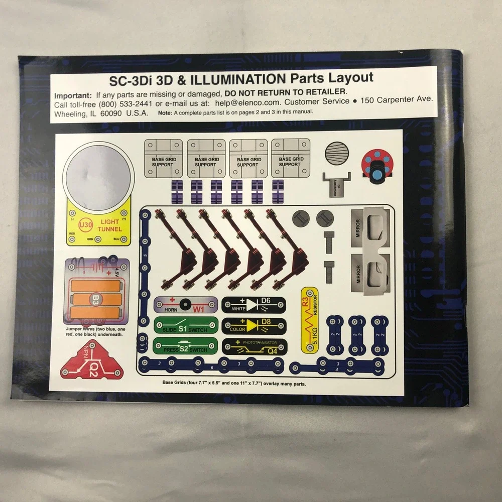 Elenco Snap Circuits 3D Illumination Electronics Exploration Kit SC-3Di READ